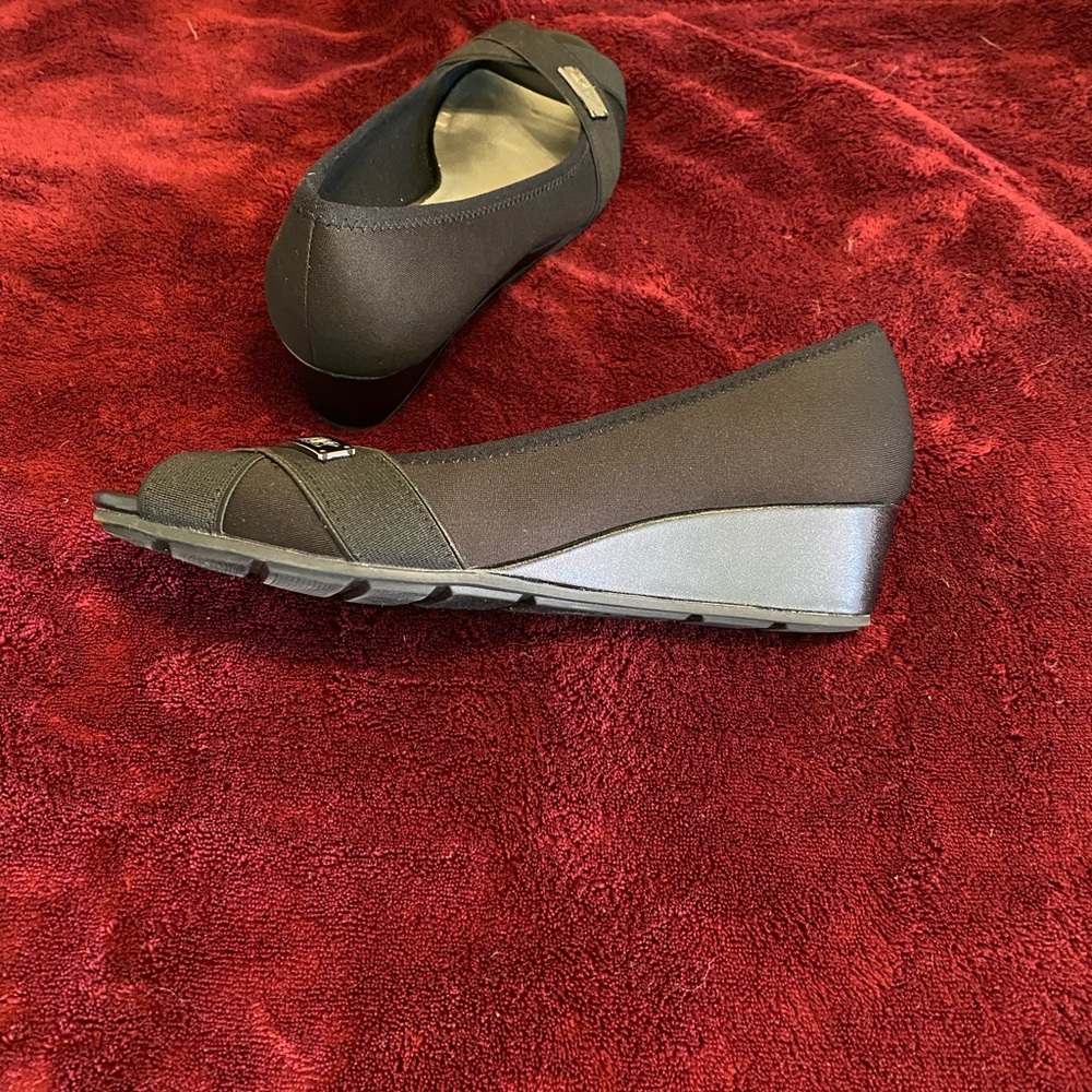 Women's Black Wedge Shoes AK Sport Cloudless